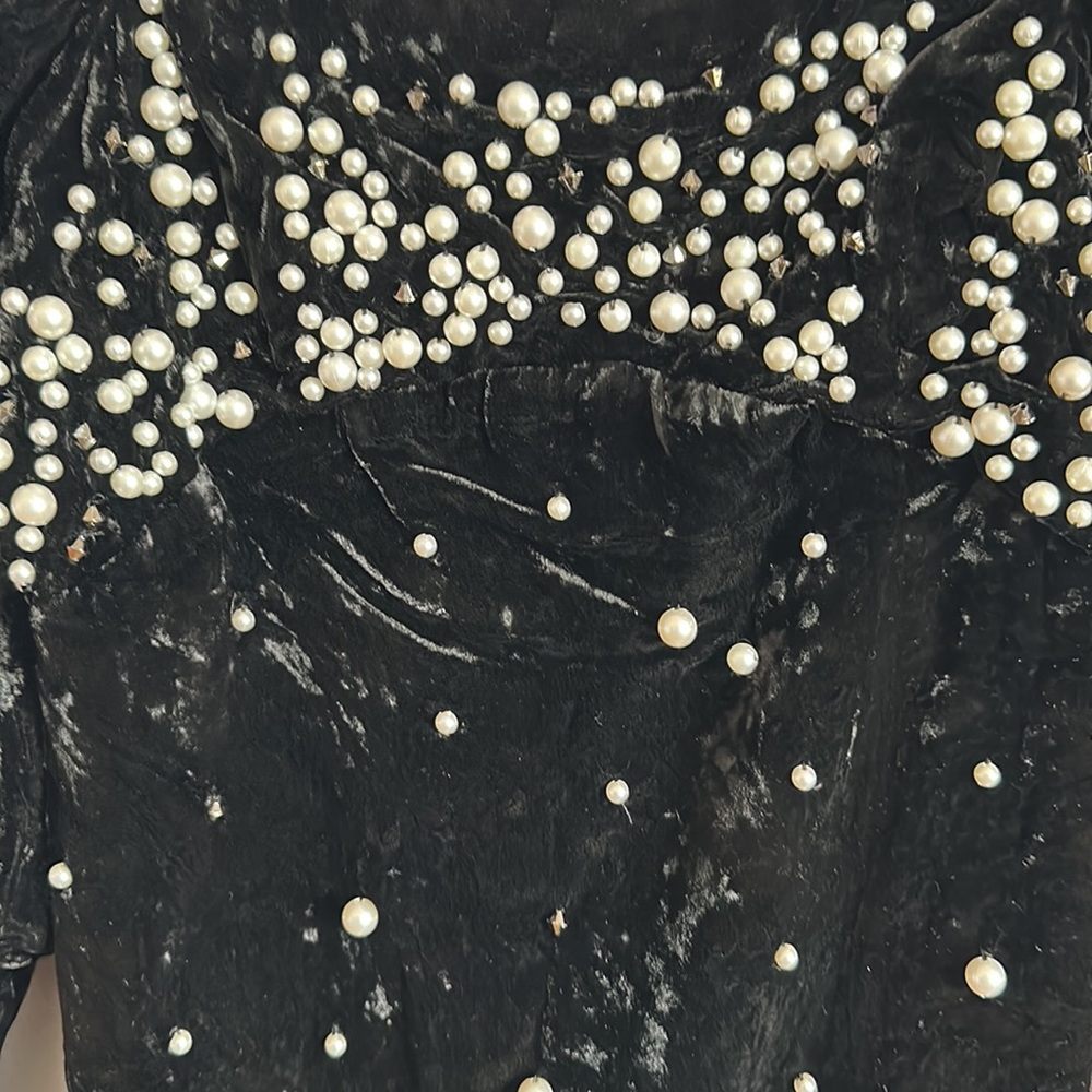 NWT Anthropologie Embellished Velvet Dress - Picture 8 of 14